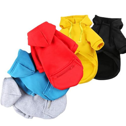 Jecikelon Winter Dog Hoodie Sweatshirts with Pockets Warm Clothes for Small Dogs Chihuahua Coat Puppy Custume Clothing (X-Small, Y02-Black) - color: Y02-Black, size: X-Small