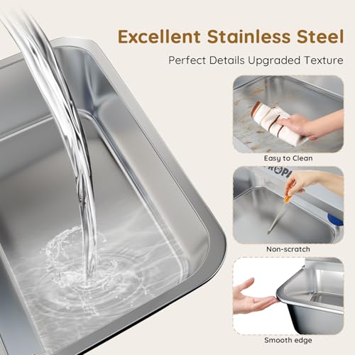 2 Gallon Automatic Dog Water Dispenser, Stainless Steel Water Bowl for Pets & Livestock, Large Auto Fill Waterer Feeder, No Electricity, Fit 3/4" GHT Faucet, Anti-Tip Design