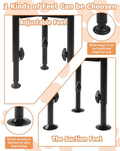 Adjustable Elevated Dog Bowls, Single Dog Food Bowl Stand, Wide 6-10”, 4 Heights Tall Raised Dogs Bowl Holder Water Feeder for Small Medium,Large Breed(3 Feet Normal, Stand Only) - color: 3feet-normal