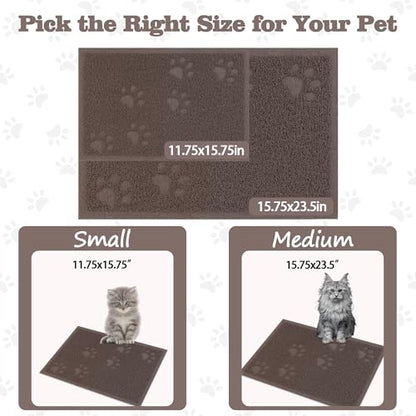 Darkyazi Cat Litter Box Mat for Floor Litter Trapping Mat Non-Slip Backing, Scatter Control, Easy Clean, Water Resistant, Soft on Paws (15.75" x 11.75",Coffee) - color: Coffee
