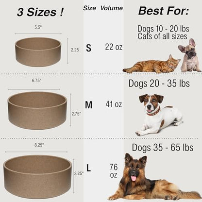 Loving Pets - Dolce Bamboo - Eco-Friendly Pet Bowls & Dishes for Dog, Cats, Puppy Food and Water Dish -Sustainable and Dishwasher Safe, Made with Real Bamboo (Large, Coffee-Brown) - color: Coffee Brown, size: Large Dish