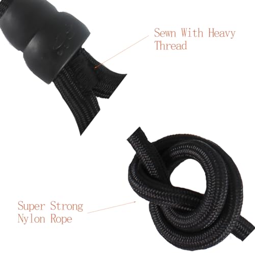 3 in 1 Durable Nylon Dog Leash with Padded Handle, 360° Swivel No Tangle Climbing Rope Removable Pet Traction Rope, Lead for Medium Large Dogs Black - color: Black