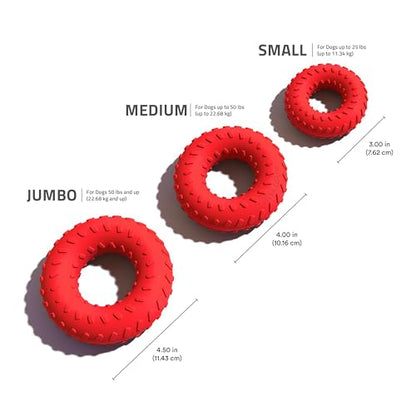Playology Dog Toys | Dual Layer Ring Durable Dog Toy for Tough Chewers | Beef Scented Jumbo Chew Toy for Large Dogs - size: Jumbo, style: Beef
