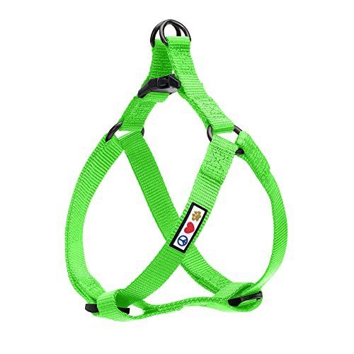 Pawtitas Solid Step-in Dog Harness – Adjustable No-Pull Vest for Puppies to Seniors, Safe & Comfortable XS Green - color: Green Solid, size: X-Small (Pack of 1)