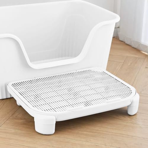 Cat Litter Mat Litter Trapping Mat,19.69"X15.95"X3.54"Litter Box Mat,Waterproof Cat Mats for Litter Large,Easy Clean,Non-Slip Litter Mat for Cat,Urine-Proof Kitty Litter Catcher Mat,Washable (White) - color: White, size: 3.54" High