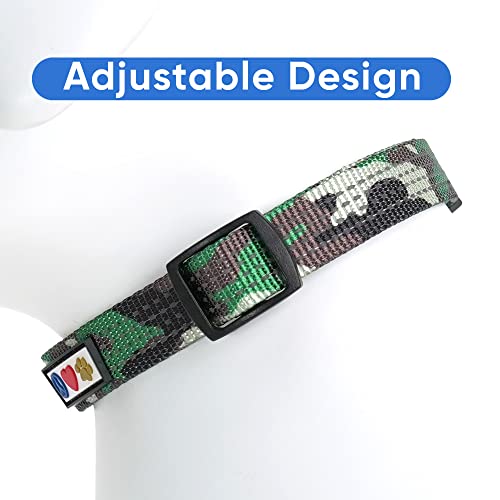 Pawtitas Reflective Dog Collar for X-Small Dogs – Adjustable Nylon Puppy Collar with Quick-Release Buckle | Fits Neck 8–13 in | Night Safety Training Collar | XS | Camouflage Green - color: Green Camo, size: X-Small (Pack of 1)