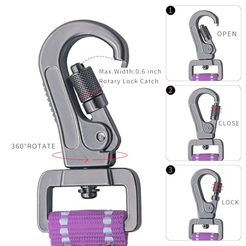12 Inch Short Training Dog Leash with Padded Handle for Large Dogs, Lead with Locking Carabiner Clip, Strong Training Leash (Purple,12 Inch) - color: Purple