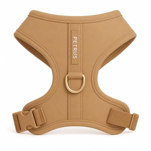 Premium No-Pull Dog Harness Soft Neoprene & Breathable Mesh Vest with Front & Back Clip D-Rings Adjustable Lightweight Walking Harness for Puppies, Small & Medium Dogs (Beige, XXS) - color: Beige, size: XXS: Neck=9.1-13'', Chest=10.6-14.6''