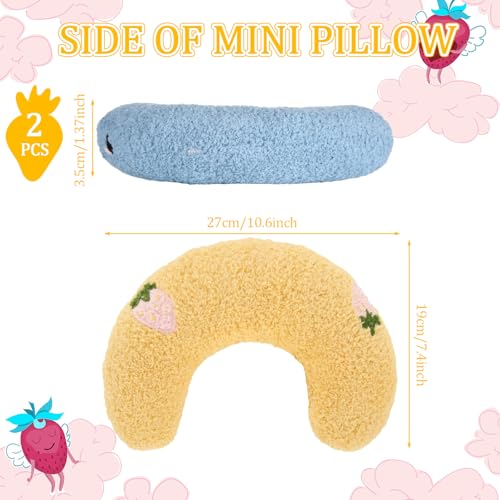 Novabright 2 Pcs Pillow for Cats Little Cat Calming Pillow for Pets Indoor Soft Fluffy Pet Calming Toy Half Donut C Shaped Pet Neck Pillows for Cat Dog Joint Relief Sleeping Improve