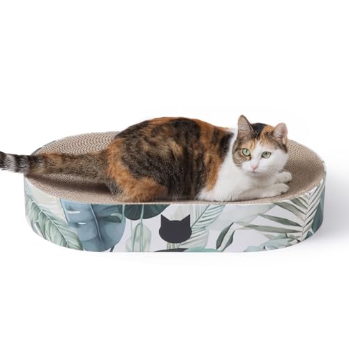 Necoichi Cat Scratcher Bowl Capsule for Indoor Cats - Cat Scratching Lounger with Extra Comfort for Lounge, Cardboard Bed Couch - color: Go Green