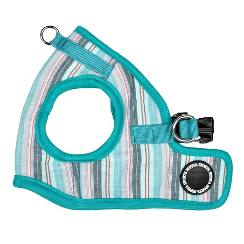 Puppia Theros Dog Vest Harness B (Step-in) Fashionable Striped Pattern Spring Summer Harness for Small and Medium Dogs, Aqua, Small - color: Aqua_Theros, size: Small