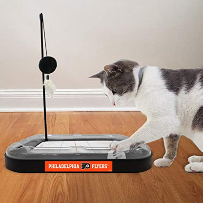 Pets First NHL Philadelphia Flyers Hockey Field 5-in-1 Cat Scratcher Toy with Interactive Cat Ball & Bell - color: Philadelphia Flyers