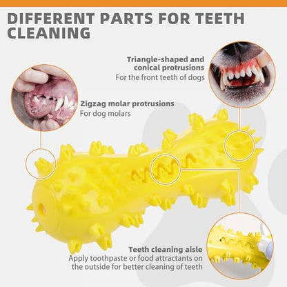 KOOLTAIL Floating Dog Toys for Swimming Pool,Summer Bumper Toy for Water,Indestructible Dog Toothbrush Chew Toy,Interactive Training Squeaky Toys for Aggressive Chewers Small Medium Large Dogs,Yellow - color: Yellow