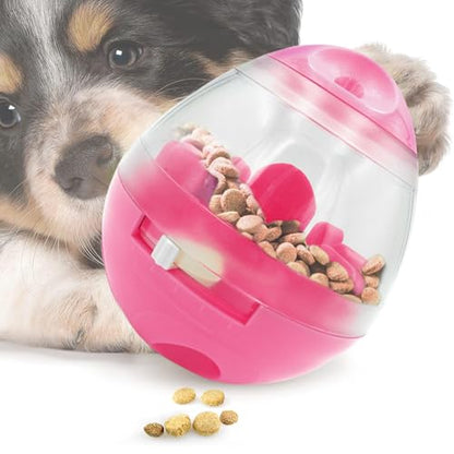 SunGrow Puppy, Small Dog Breeds, and Pocket Pet Treat Ball, Boredom Buster Ends Naughty Chewing and Bloat, Encourages Exercise, Interactive Puzzle Feeder Ideal for Rabbits, Rats, and Hamsters, 4.6” - color: Pink