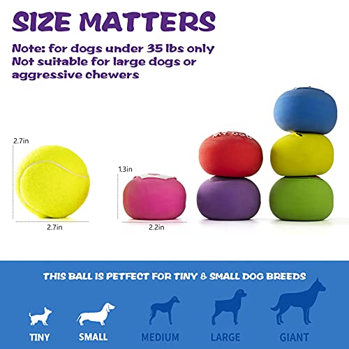 Squeaky Dog Ball, Latex Cute Dog Toys for Puppy and Small Dogs Soft Rubber Fetch Play Catch Ball Bounce and Funny Squeak Pet Toys - color: 2.2“ Fruit&Crown - 6 Pack, size: Small