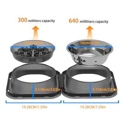 Set of 2 Stainless Steel Dog Food and Water Bowl with Puzzle Dish, Freely Combinable Feeding Set for Dogs Cats, Spill Proof Neater Dog Bowls, Pet Feeder Bowl for Puppy Small Breeds - size: 2-Pack