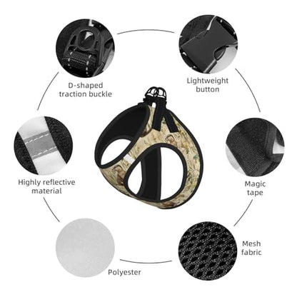 Otters Pet Harness Escape Proof Dog Harness Adjustable Mesh Padded Reflective Dog Vest Harness and Leash Set Large - color: Style 4, size: Large