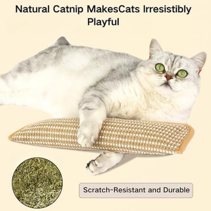 Catnip Kicker Pillow, Interactive Catnip Chew Toy, Soft Scratchable Material Feeds Your Cat’s Natural Instincts, Teeth Cleaning & Anxiety Relief (Caterpillar Style) - color: Caterpillar style