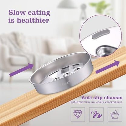Stainless Steel Slow Feeder Dog Bowls – Non-Slip Metal Dog Bowl for Large & Medium Breeds, Puppy Puzzle Feeder – 2 Cup Capacity for Small to Big Pets – Durable Slow Feed Dog & Cat Food Dish - color: Fishbone