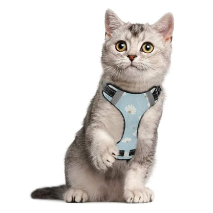 Daisy Flower Blue Reflective Dog Walking Gear for Dog pet Dog Training Control Vest for Walking at Night Chaleco para perro - size: S
