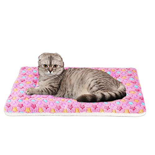 FJWYSANGU Pet Blanket Premium Fluffy Flannel Cushion Soft and Warm Mat for Dogs Cats(Star/Pink,X-Large) - color: Star/Pink, size: X-Large