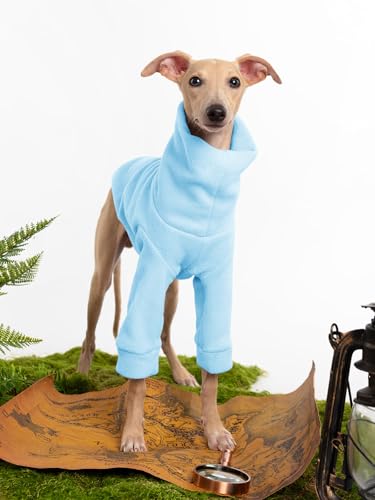Dog Fleece Sweater Turtleneck Long Sleeve Pullover Sweatshirt Warm Puppy Clothes for Small Medium Dogs - color: Blue, size: Medium
