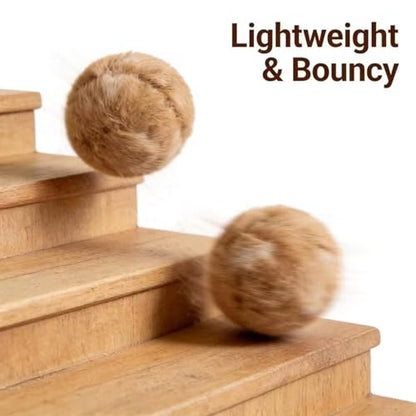 Rabbit Fur Ball Cat Toy, Soft Fluffy Rabbit Fur Cat Toys, Furry Catnip Rabbits Furs Balls with Washable & Fun to Chase, for Kicks & Games, for Indoor Exercise Ball & Bonding Cat (5PCS)