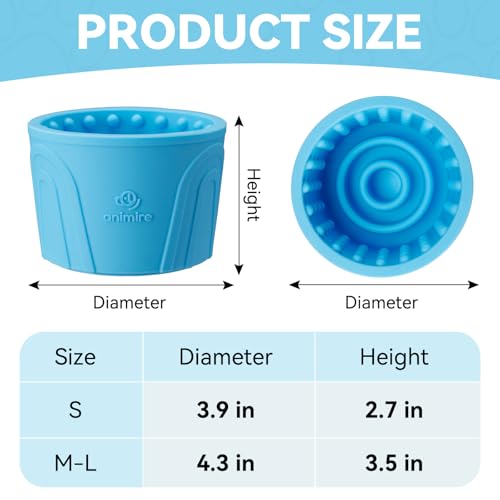 Dog Slow Feeder Lick Bowl, Anxiety Relief Dog Licking Mat Treat Dispenser, Non-Slip Anti-Choking Slow Eating Lick Bowl for Small Medium and Large Breed Dogs, BPA Free Silicone - color: Light blue, size: S