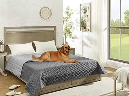 gogobunny 100% Double Sided Waterproof Dog Blanket Soft Pet Bed Cover Reversible Protect Furniture Couch Sofa Car for Puppy Cat Kids (Dark Grey/Light Grey, 30x70 Inch (Pack of 1)) - color: Dark Grey/Light Grey, size: 30x70 Inch (Pack of 1)