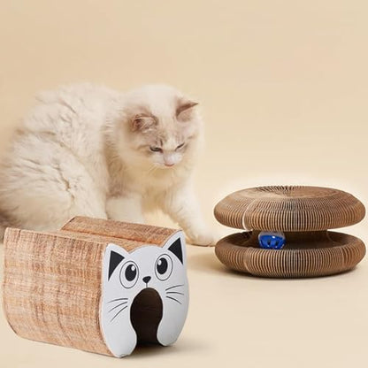 Cat Toy, Cat Scratcher, Reversible Infinity Style Magic Organ, Scratch-Resistant and Abrasion-Resistant, Foldable Cat Toys for Indoor Cats - color: Cat