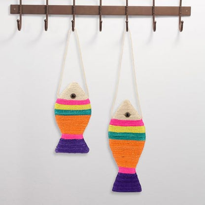 Cat Scratching Board Creative Fish Shaped Cat Claw Toy Colorful Sisal Pad Scratch Lounge Durable Scratching Pad Interaction Toy (L) - color: Fish L