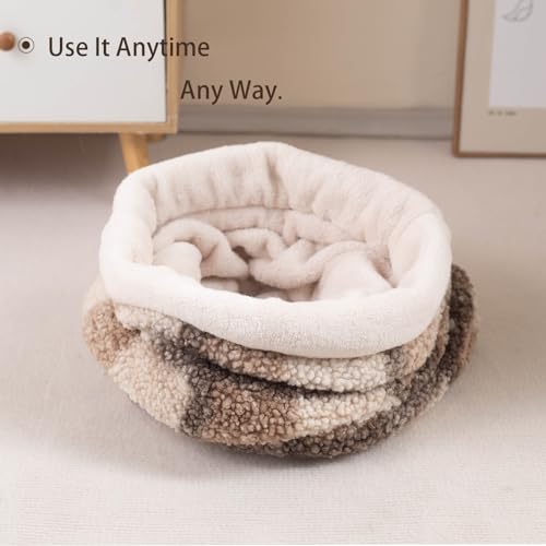 Cat Bed Cave Sleeping Bag, Pet Mat Warming Pad Sack for Cats and Small Dog,Burrowing Cozy Soft Comfortable Bed(for Small and Medium Cats) - color: khaki