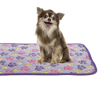 6 Pack Puppy Dog Blankets Super Soft Warm Sleep Mat Paw Print Blanket Fleece Pet Blanket Flannel Throw Dog Blankets for Small Dogs Puppy Cats Pets,Small(23"x15") - color: 6 Pack Paw Series, size: Small(23"x15")