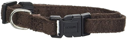 Dogline 3/8 x 7 to 11" Comfort Microfiber Soft Padded Pet Puppy Dog Collar, X-Small, Brown - color: Brown, size: W 3/8" L 7"-11"