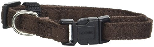Dogline 3/8 x 7 to 11" Comfort Microfiber Soft Padded Pet Puppy Dog Collar, X-Small, Brown - color: Brown, size: W 3/8" L 7"-11"