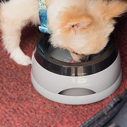 Dog Bowl Pet Water Non-Drip Slow Feeders Cats Dispenser 25oz for Travel Cats Dog Dispenser for Vehicle Car Travel for Crates - color: Blue