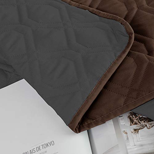 Ameritex Waterproof Dog Bed Cover Pet Blanket for Furniture Bed Couch Sofa Reversible - color: Chocolate+darkgrey, size: 30x53 Inch (Pack of 1)