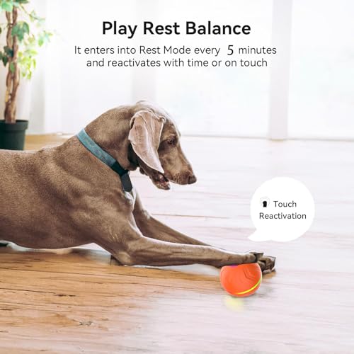 Interactive Dog Toys Dog balls, Automatic Moving Bouncing Rotating Interactive Dog Ball, Durable Motion Activated Automatic Rolling Ball Toys for Puppy Small Medium Large Dogs, Anti Boredom Dog Toys - color: Orange