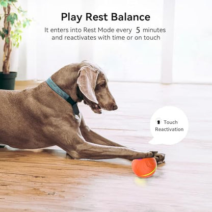 Interactive Dog Toys Dog balls, Automatic Moving Bouncing Rotating Interactive Dog Ball, Durable Motion Activated Automatic Rolling Ball Toys for Puppy Small Medium Large Dogs, Anti Boredom Dog Toys - color: Orange