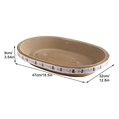 Cat Scratcher, High-Density Oval-Shaped Scratching Board, Water-Resistant and Durable Cardboard, Suitable for Medium to Large Breeds, Provides Firm and Cozy Resting Place - size: Medium