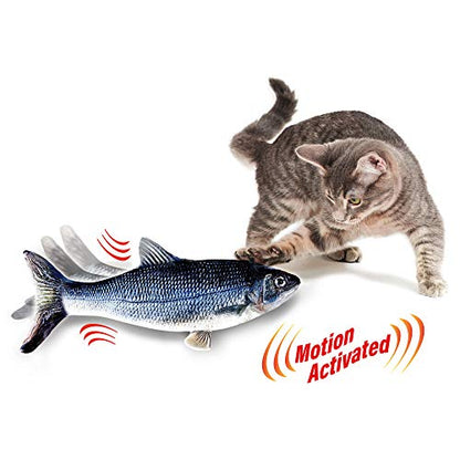 Ontel Flippity Fish Interactive Cat Toy with Catnip & Fishing Pole - Touch Activated, Rechargeable Pet Toy to Help Reduce Stress & Bad Behavior (Pack of 2) - As Seen On TV - size: Pack of 2