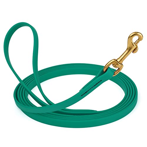 Viper K9 Biothane Working Dog Leash Waterproof Lead for Tracking Training Schutzhund Dog Sport and Search - Odor-Proof Long Line with Solid Brass Snap for Puppy Medium and Large - Water Friendly - color: Teal, size: 1/2" x 10ft