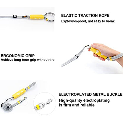 Adjustable Dog Leash, Hands Elastic Reflective Pet Walking Leash with Handle and Lock Buckle for Training Running Hiking