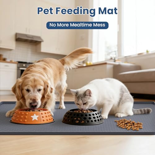 Extra Large Cat Litter Mat 54" x 27.5" Silicone Waterproof Dog Pee Pads Non-Slip Soft on Pet Paws Easy to Clean