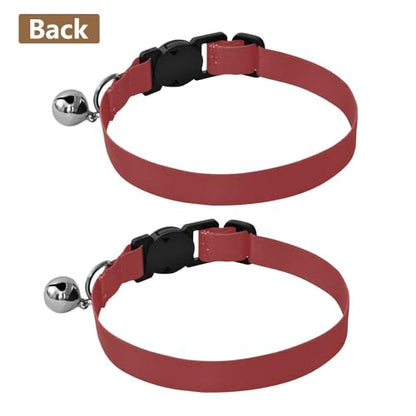 Titian Red Easy to Wear Dog Collar 2 Pack Cat Neck Collar - color: Titian Red