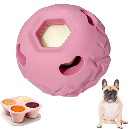 Interactive Dog Chew Toys, Large Dog Toys, DIY Treat Dispenser, Puzzle Toys for Dogs – Reduce Anxiety & Boredom, Homemade Treat Dispenser, Birthday Gifts for Dogs, Diamond Pattern Pink (25-85 lbs) - color: Pink, size: Large