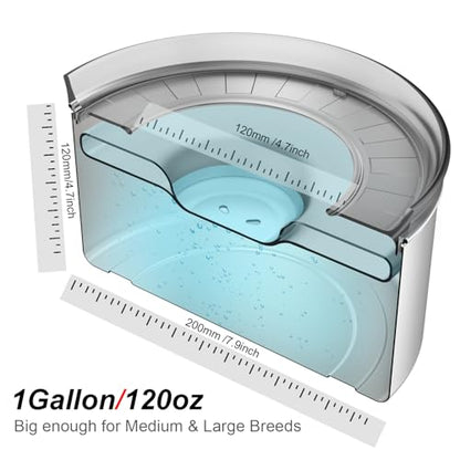 1Gallon Dog Water Bowl, 3.8L No Spill Water Bowl for Dogs, Stainless Steel Spill Proof Dog Bowl, No Splash Slow Drinking Bowl with No Slip Base for Messy Drinkers[Anti Digging]