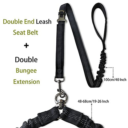 Double Dog Leash - Dual 360 No Tangle Two Dogs Leash for Small to Large Dogs - Adjustable, Tangle Free (Black) - color: Black