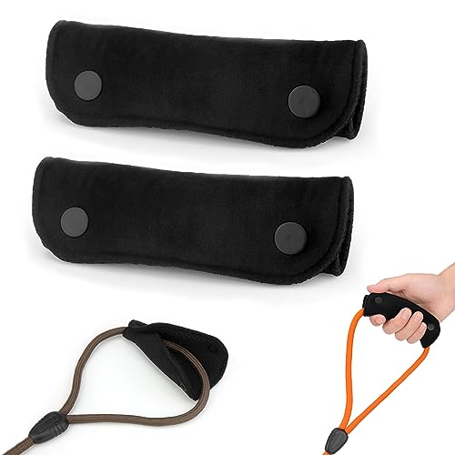 2PCS Dog Leash Grip Handle Sleeve - Leash Wrap - Soft Velvet & Polyester Mesh Ensure Comfortable Grip - Dog Leashes/Box/Bag Handle Cover Protection Pads(Black) - color: Black