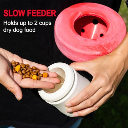 Natural Rubber Dog Enrichment Toys for Large Dogs, Slow Feeder to Keep Them Busy - Lifetime Replacement - Durable Treat Dispensing Dog Puzzle Toys for Large Breed - color: Mushroom Slow Feeder
